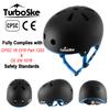 TurboSke Skateboard Helmet, BMX Helmet, Multi-Sport Helmet, Bike Helmet for Kids, Youth, Men, Women (Black&Blue, L/XL (22.8"-24")) view 2