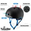 TurboSke Skateboard Helmet, BMX Helmet, Multi-Sport Helmet, Bike Helmet for Kids, Youth, Men, Women (Black&Blue, L/XL (22.8"-24")) view 3