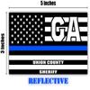Reflective Union County Georgia GA Thin Blue Line Stealthy Old Glory USA Flag | Honoring Law Enforcement Officers Sheriffs | County State Decal Bumper Sticker 3M Vinyl 3" x 5" view 3