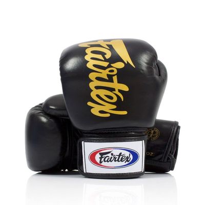Fairtex BGV19 Deluxe Tight-Fit Gloves (Black, 16 oz)
