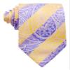 Geotae Zerun New Classic Men's Paisley Silk Tie Necktie (Yellow/Purple) view 1