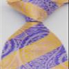Geotae Zerun New Classic Men's Paisley Silk Tie Necktie (Yellow/Purple) view 2