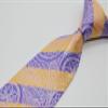 Geotae Zerun New Classic Men's Paisley Silk Tie Necktie (Yellow/Purple) view 3