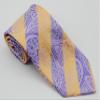 Geotae Zerun New Classic Men's Paisley Silk Tie Necktie (Yellow/Purple) view 4