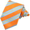 Geotae Zerun New Classic Men's Striped Silk Tie Necktie (Orange/Blue) view 1