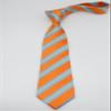 Geotae Zerun New Classic Men's Striped Silk Tie Necktie (Orange/Blue) view 3