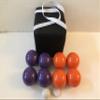 BuyBocceBalls Listing - Unique Bocce Set - 107mm with Purple and Orange Balls, Black Bag view 2
