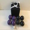 BuyBocceBalls Listing - Unique Bocce Set - 107mm with Purple and Black Balls, Black Bag view 2