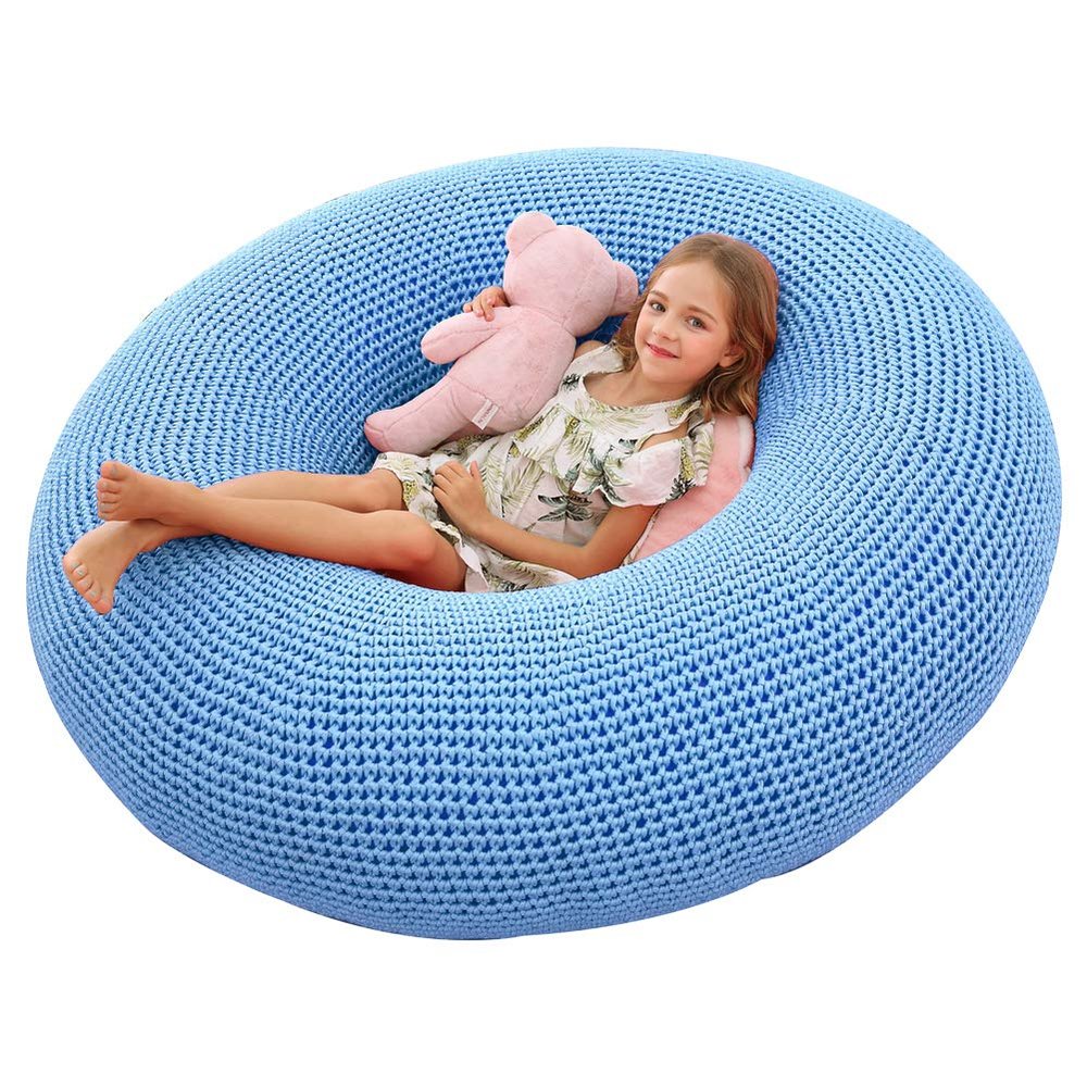 ROPECUBE Sensory Teaching Aids, Children's Tire Sofa, Training Equipment, Indoor Early Education Kindergarten, Elastic Frame is in The Middle Without Touching The Ground (Light Blue)