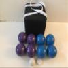 BuyBocceBalls Listing - Unique Bocce Set - 107mm with Purple and Blue Balls, Black Bag view 2