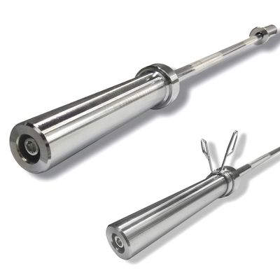Diameter 2-inch standard Olympic training bars weightlifting barbells (47"/60"/6 ft/7 ft) double-card reed (Silver-47")