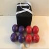 BuyBocceBalls Listing - Unique Bocce Set - 107mm with Purple and Red Balls, Black Bag view 2