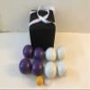 BuyBocceBalls Listing - Unique Bocce Set - 107mm with Purple and White Balls, Black Bag view 2
