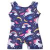 Girls Gymnastics Leotards With Shorts Size 5-6 Years Old 5t Sparkly Biketards Rainbow Stars Galaxy Blue Purple view 1