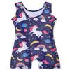 Girls Gymnastics Leotards With Shorts Size 5-6 Years Old 5t Sparkly Biketards Rainbow Stars Galaxy Blue Purple view 2