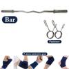 2" diameter standard Olympic Super Curl Barbell Curl Bar weight barbell, 47" /60" (Silver-47") view 4