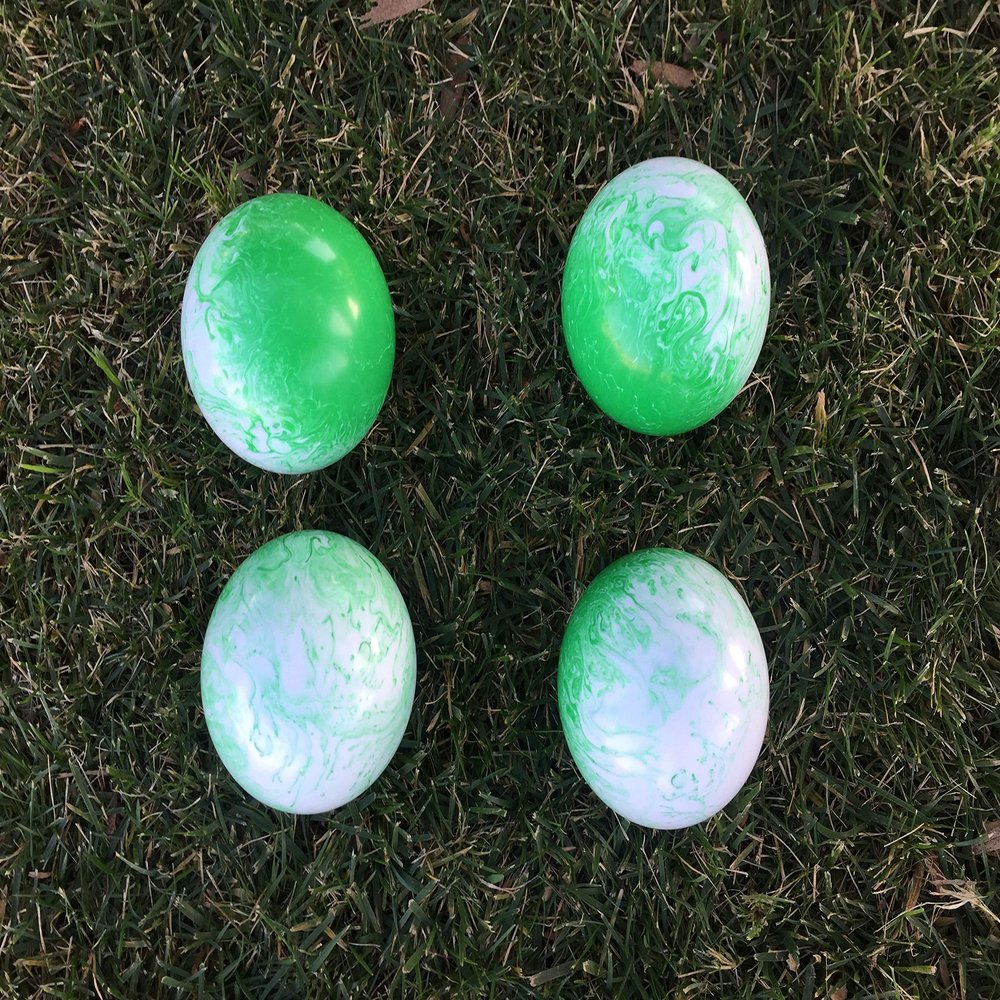 BuyBocceBalls Listing - Unique Bocce Set - 4 Pack of 107mm Marbleized Green and White Balls