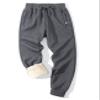 PEHMEA Fleece Lined Sweatpants for Men, Winter Warm Sherpa Joggers Lounge Pants with Pockets(11 Grey (Close-Bottom)-XXL) view 1