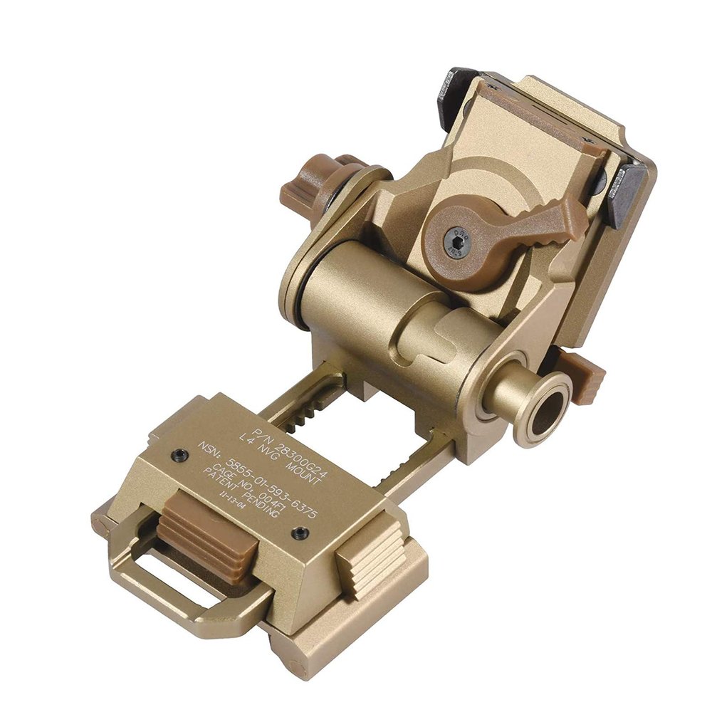 Night Vision Goggles NVG Mount for L4G24 Metal Helmet Mount,Rhino Mount Full Metal Tactical Helmet Mount CNC PVS15/18 Sand Color