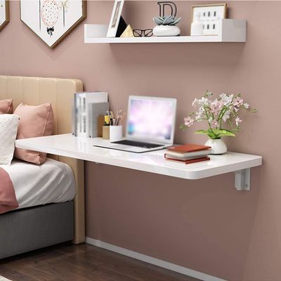 WANGPP Wall-Mounted Folding Table,Cold Rolled Steel Folding Shelf Bench Table Bracket, Office, Bedroom, Kitchen(Multi Size)
