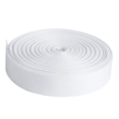Muka 109 Yards Heavyweight Polypropylene Strap Nylon Webbing for Clothing Accessories Outdoor Application Bag Tape Sewing Material-White-1.5"
