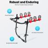 WANLECY Trunk Bike Rack 3-Bike Capacity, Carbon Steel Hitch-Free Car Rack with Anti-Slip Slots & Safety Straps, Rear Mount Bicycle Carrier for SUVs, Sedans, Minivans view 3