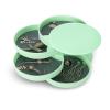 CONBOLA Jewelry Organizer, Small Jewelry Storage Box Earring Holder for Women, 4-Layer Rotating Travel Jewelry Tray Case with Lid for Bracelets Rings Bracelets view 1