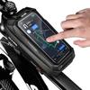 WILD MAN Rainproof Touch Screen Front Frame Bike Bag Top Tube for Mountain Road Bike MTB Cycling (X2,Black) view 2
