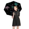 Travel Umbrella Windproof Automatic Umbrella, Colorful Neon Palm Trees Folding Umbrella, Waterproof Compact Sun & Rain Umbrellas for Women Men Kid view 4