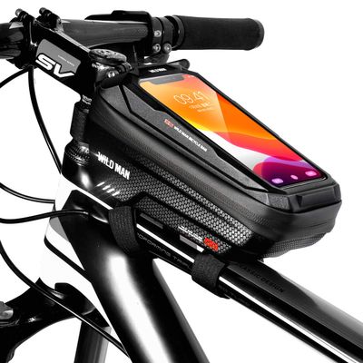 WILD MAN Rainproof Touch Screen Front Frame Bike Bag Top Tube for Mountain Road Bike MTB Cycling (X2,red)
