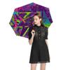 Travel Umbrella Windproof Automatic Umbrella, Abstract Color Pattern Folding Umbrella, Waterproof Compact Sun & Rain Umbrellas for Women Men Kid view 4