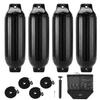 Affordura Boat Fender 4 Pack Boat Bumpers Fenders 8.5 Inch with 4 Ropes, Boat Bumpers for Pontoon Boat Fenders Inflatable (Black) view 1