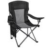 AsterOutdoor Camping Folding Chair Padded Quad Arm Chair with Large Cup Holders, Side Organizer & Back Pocket for Outdoor, Camp, Indoor, Patio, Fishing, Supports 350lbs , Black and Gray view 1