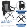 AsterOutdoor Camping Folding Chair Padded Quad Arm Chair with Large Cup Holders, Side Organizer & Back Pocket for Outdoor, Camp, Indoor, Patio, Fishing, Supports 350lbs , Black and Gray view 4