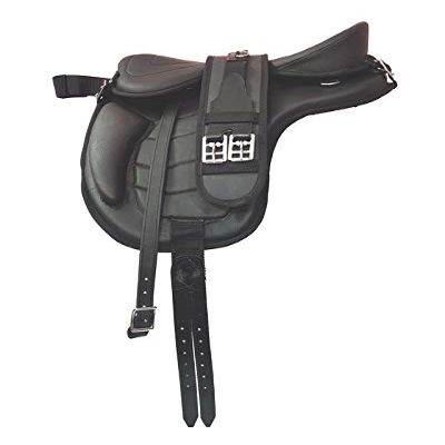 Y&Z Synthetic Multicolored Treeless FREEMAX English Horse Saddle Tack with Extra Grip Along Handle Get Matching Girth & Leather Straps Size 15" to 18" Inches Seat Available
