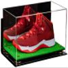 Better Display Cases Acrylic Large Shoe Display Case for Basketball Shoe Soccer Cleat Football Cleat with Mirror, Gold Risers, Wall Mount and Turf Base (A013/V11) view 1