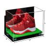 Better Display Cases Acrylic Large Shoe Display Case for Basketball Shoe Soccer Cleat Football Cleat with Mirror, Light Blue Risers, Wall Mount and Turf Base (A013/V11) view 2