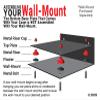 Better Display Cases Acrylic Large Shoe Display Case for Basketball Shoe Soccer Cleat Football Cleat with Mirror, Light Blue Risers, Wall Mount and Turf Base (A013/V11) view 3