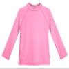 Made in USA Long Sleeve Girls' Rashguard Swimming Suit Swim Tshirt Tee UPF50+ Sun Protection for Beach Pool Summer Fun, Polka Dot - Pink/White, 12/18m view 1
