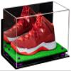 Better Display Cases Acrylic Large Shoe Display Case for Basketball Shoe Soccer Cleat Football Cleat with Mirror, Purple Risers, Wall Mount and Turf Base (A013/V11) view 1