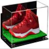 Better Display Cases Acrylic Large Shoe Display Case for Basketball Shoe Soccer Cleat Football Cleat with Mirror, Silver Risers, Wall Mount and Turf Base (A013/V11)