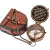A S Handicrafts Engraved Personalized Inscription Antique Brass Compass Engraved with Leather Case Son Mom Children Gift Baptism Birthday Easter Decor (Jeremiah 29: 11 for I Know)