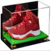 Better Display Cases Acrylic Large Shoe Display Case for Basketball Shoe Soccer Cleat Football Cleat with Mirror, Yellow Risers, Wall Mount and Turf Base (A013/V11) view 1