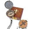 Engraved Personalized Inscription Antique Brass Compass Engraved with Leather Case Son Mom Children Gift Baptism Birthday Easter Decor view 1