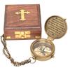 Engraved Personalized Inscription Antique Brass Compass Engraved with Leather Case Son Mom Children Gift Baptism Birthday Easter Decor view 3