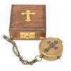 Engraved Personalized Inscription Antique Brass Compass Engraved with Leather Case Son Mom Children Gift Baptism Birthday Easter Decor view 4
