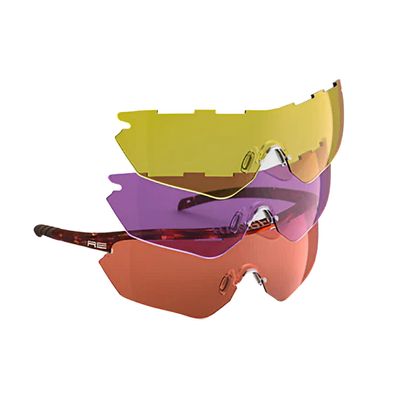 Randolph Eyewear Phantom 2.0 Shooting Glasses for Men or Women  Interchangeable 3-Lens Protective Eyewear Shooting Glasses Set, Sports Sunglasses (Tortoise Frame/Med Yellow)