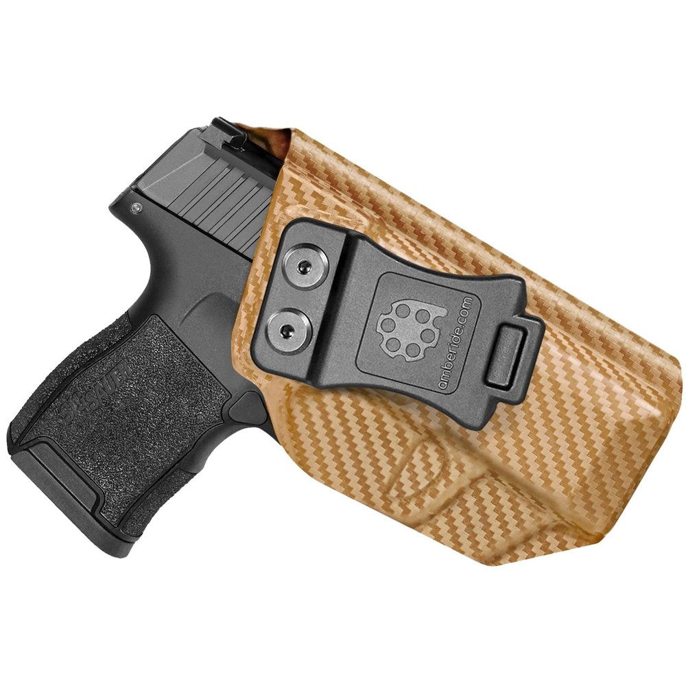 Amberide Sig P365/P365 SAS/P365X IWB Holster, Kydex-Boltaron Inside Waistband Fit Sig P365 9mm, Secure Retention, Quick Draw, 030 Cant