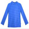Made in USA Long Sleeve Girls' Rashguard Swimming Suit Swim Tshirt Tee UPF50+ Sun Protection for Beach Pool Summer Fun, Polka Dot - Blue/White, 3T view 1