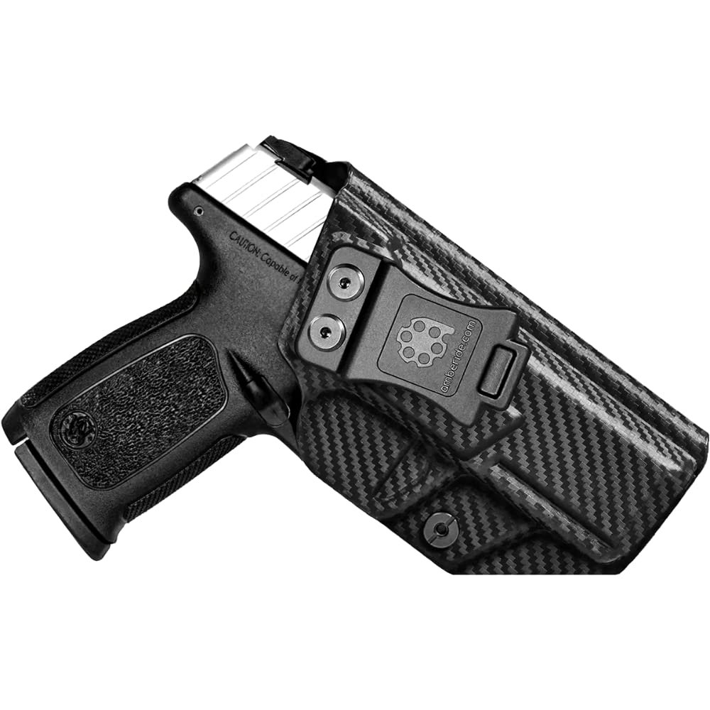 Amberide SD9VE/SD40VE IWB Holster,Tough KydexBoltaron Inside Waistband Holster for Smith&Wesson SD9VE & SD40VE 9mm/.40 Pistols,Defined Retention Click, 030Cant Adjustment, Built for Real EDC Use